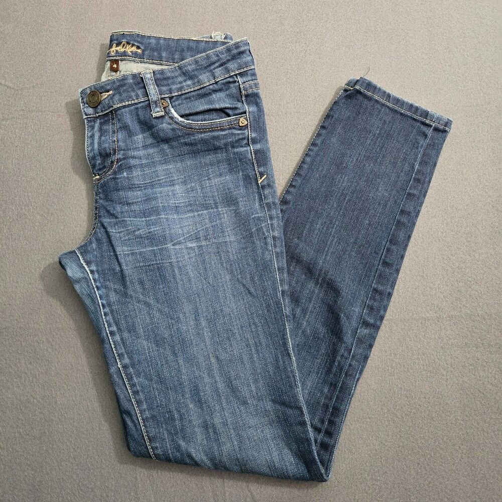 Kut From The Kloth Women 4 Skinny Mid Rise Blue Denim Jeans Medium Wash